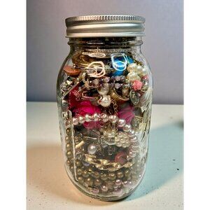 Quart Size Jar Assorted Wearable Costume Jewelry- 1